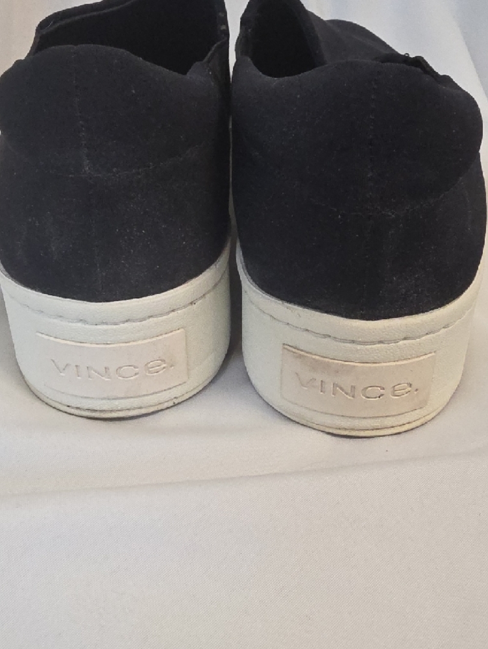 Vince Black Slip-On Platform Sneakers with White Sole - Picture 2 of 4